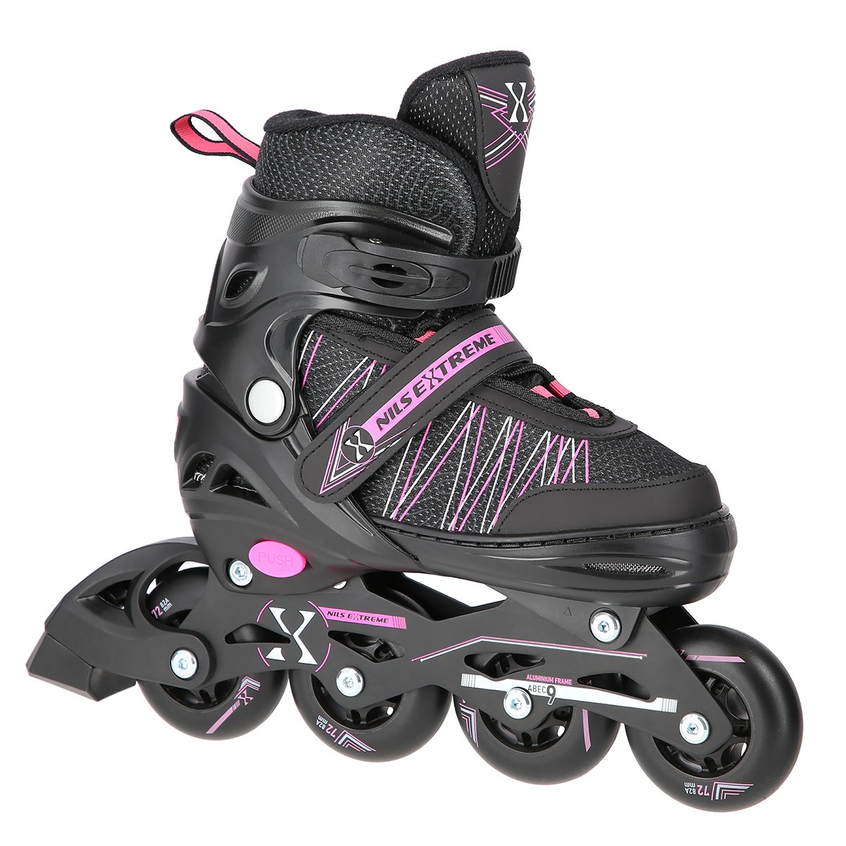 Patine de gheata - Role Reglabile 2in1 Nils Extreme NH11912A Negru/Roz