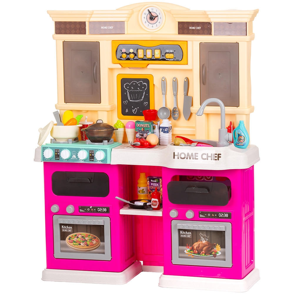Bucatarii copii - Set jucarie Chipolino Kitchen 83 cm cu sistem de curgere apa, lumini, sunete si 85 accesorii