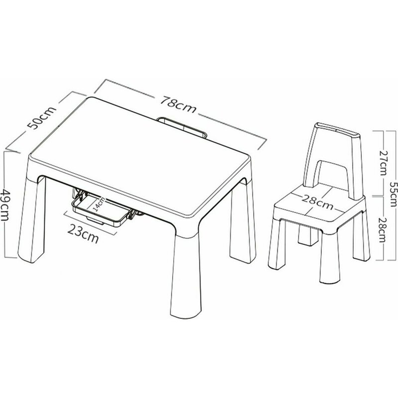 Set masuta si doua scaune pentru copii Neo cu doua sertare FreeON [3]