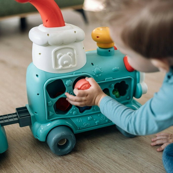 Antemergator 5 in 1 Magic Train, Free2Move, cu diverse activitati de joaca, Panou Educational, Efecte sonore si luminoase, Green [3]