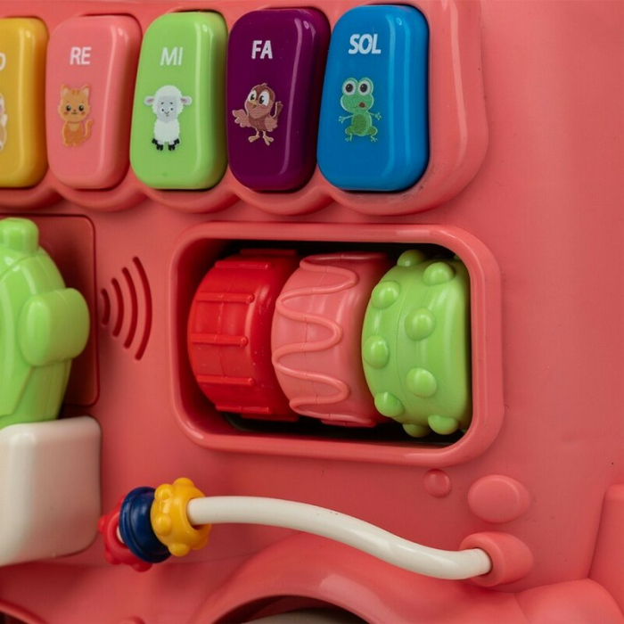 Antemergator 5 in 1 Magic Train, Free2Move, cu diverse activitati de joaca, Panou Educational, Efecte sonore si luminoase, Pink [12]