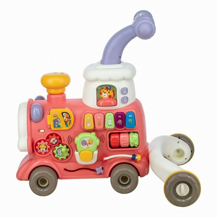 Antemergator 5 in 1 Magic Train, Free2Move, cu diverse activitati de joaca, Panou Educational, Efecte sonore si luminoase, Pink [30]