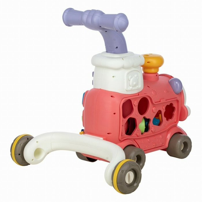 Antemergator 5 in 1 Magic Train, Free2Move, cu diverse activitati de joaca, Panou Educational, Efecte sonore si luminoase, Pink [28]