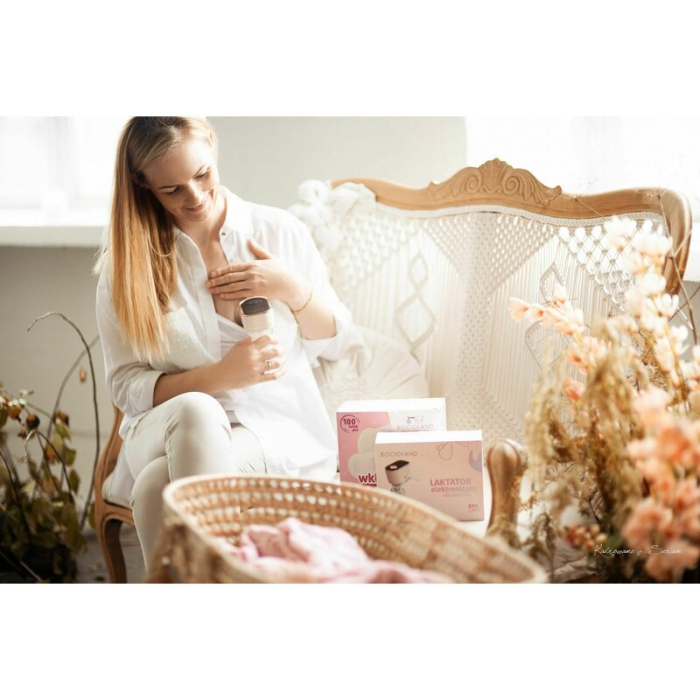 Aparat electric pentru alaptare, Bocioland, Clara, cu multiple functii, cu biberon si o suzeta, Pink [7]