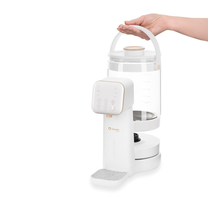 Aparat pentru incalzirea si declorizare apei Lionelo Babypresto 2.0, Pentru lapte parf, Lampa UV, Rezervor 3l, Lumina de noapte, Dozare 30- 300 ml, 1200 W, Afisaj digital, Alb [10]