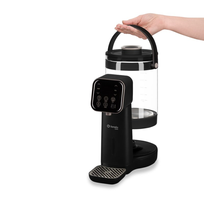 Aparat pentru incalzirea si declorizarea apei, Lionelo, Babypresto 2.0, Pentru lapte parf, Lampa UV, Rezervor 3l, Lumina de noapte, Dozare 30- 300 ml, 1200 W, Afisaj digital, Negru [10]