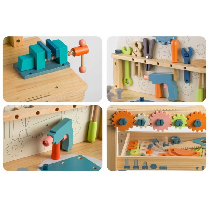 Atelier de lucru din lemn cu accesorii incluse, 60 x 30 x 75.5 cm, Ricokids RK-876 [5]