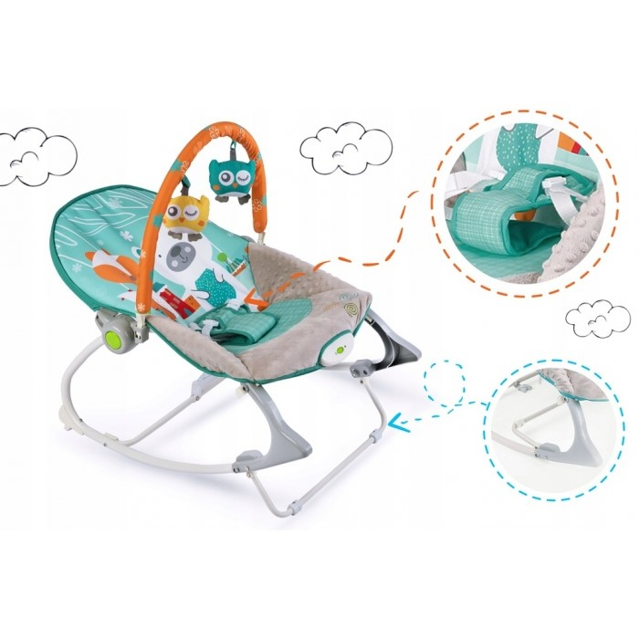 Balansoar cu vibratii, vulpita si ursul, Ricokids 7309 - Turcoaz [6]