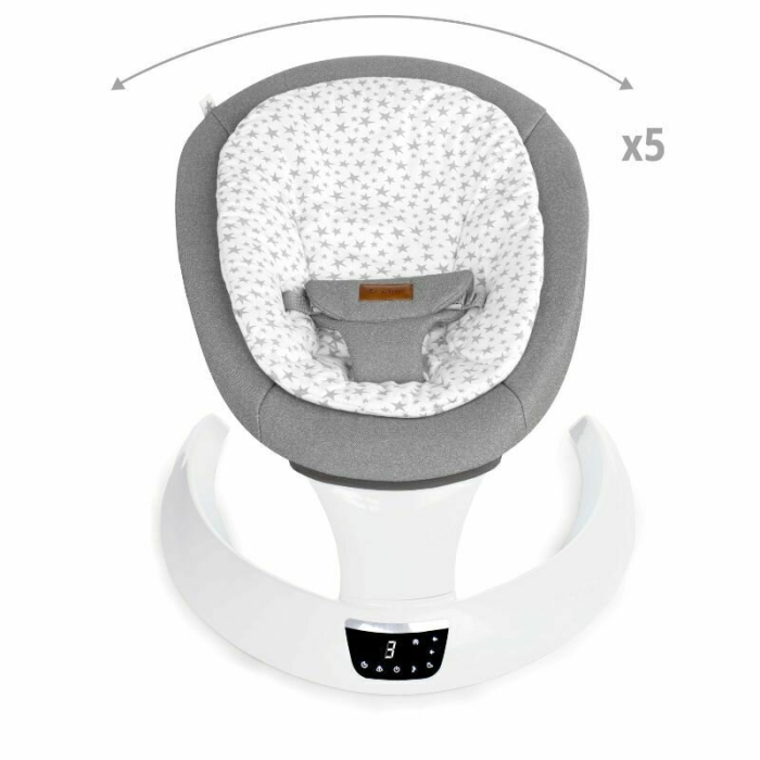 Balansoar electric, Jane, Moon, Cu 5 trepte de viteza, Timer, 12 melodii si 5 sunete ale naturii, Conform cu standardul european EN 12790:2023, Mist [5]