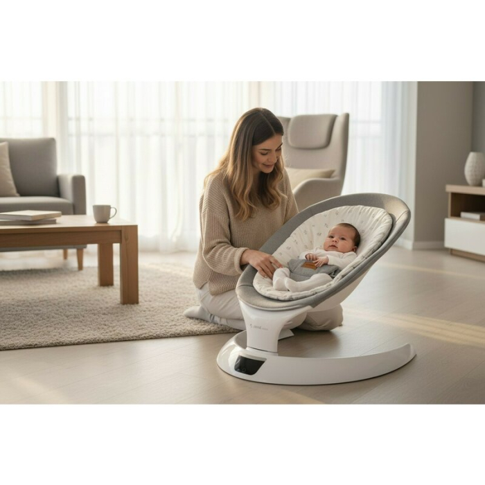 Balansoar electric, Jane, Moon, Cu 5 trepte de viteza, Timer, 12 melodii si 5 sunete ale naturii, Conform cu standardul european EN 12790:2023, Mist [4]