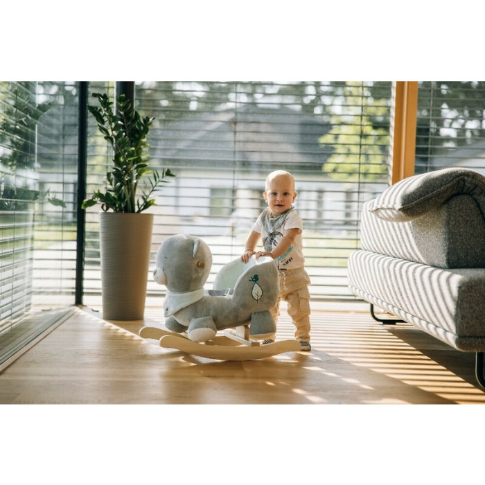 Balansoar, Free2Play, Max the Bear, cu sa confortabila cu spatar, din lemn, 18 luni+, Blue [2]