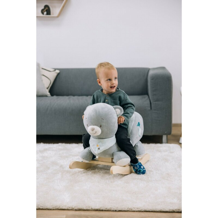 Balansoar, Free2Play, Max the Bear, cu sa confortabila cu spatar, din lemn, 18 luni+, Blue [7]