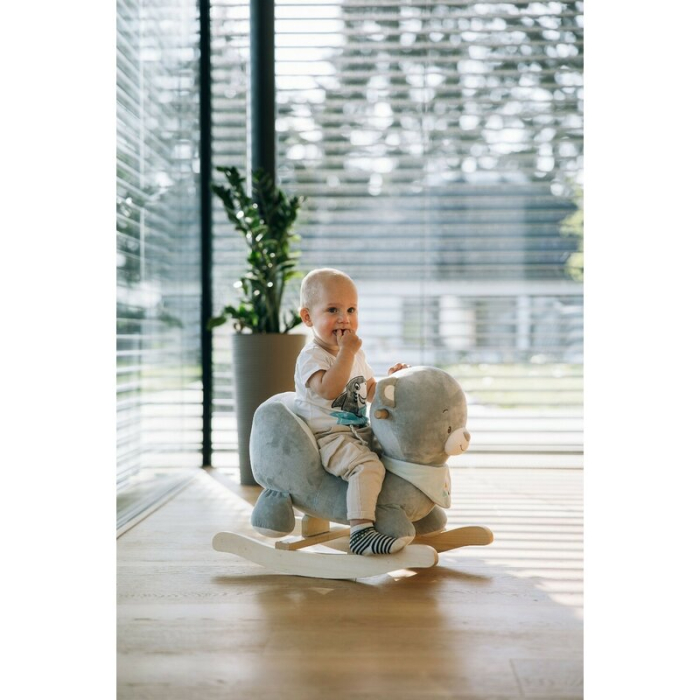 Balansoar, Free2Play, Max the Bear, cu sa confortabila cu spatar, din lemn, 18 luni+, Blue [4]