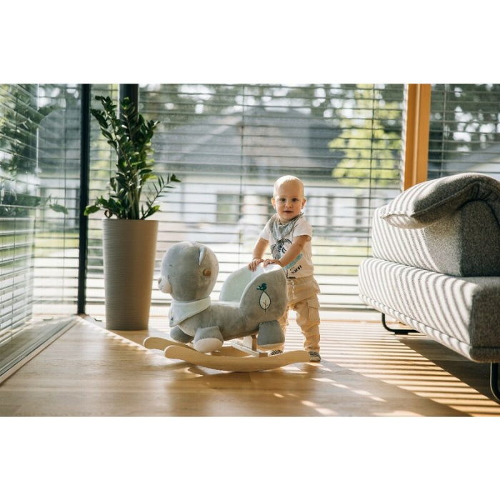 Balansoar, Free2Play, Max the Bear, cu sa confortabila cu spatar, din lemn, 18 luni+, Blue [6]