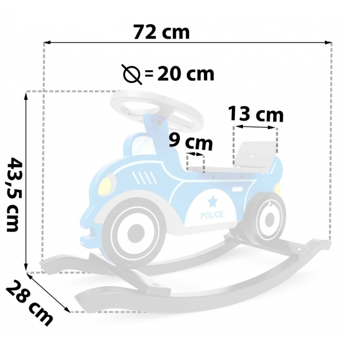 Balansoar masina de politie din lemn Ricokids 785000 [6]