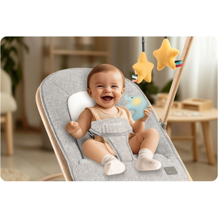 Balansoar pentru copii 2 in 1 cu jucarii, Nukido 705300, Gri [2]