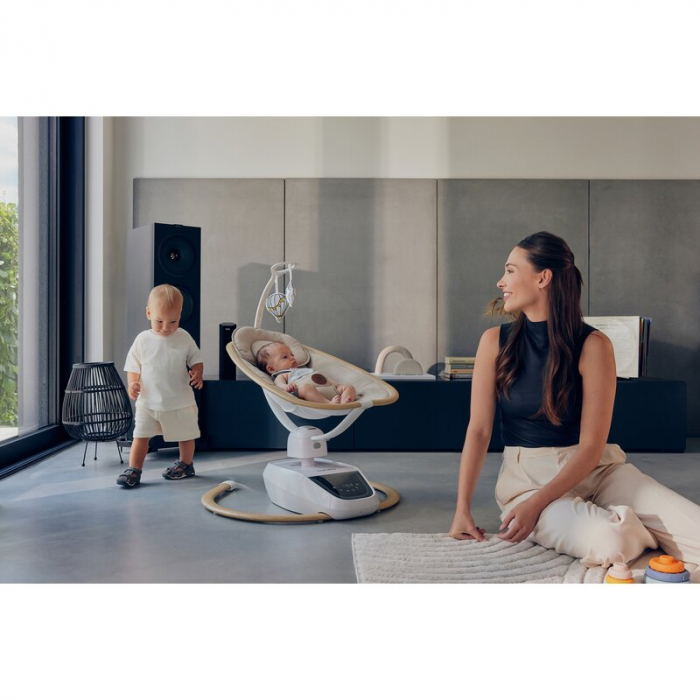 Balansoar si sezlong Lionelo Olivia 2 in 1 Electric cu leganare 3D Bej [24]