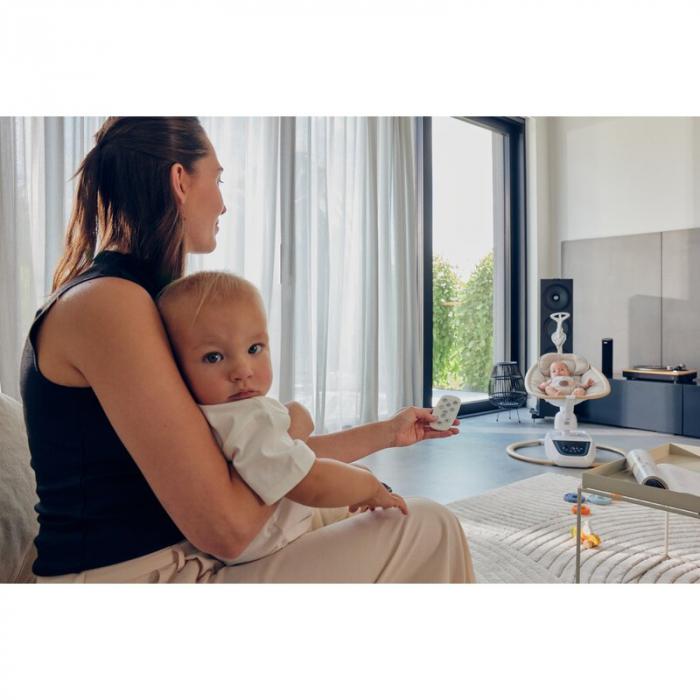 Balansoar si sezlong Lionelo Olivia 2 in 1 Electric cu leganare 3D Bej [41]