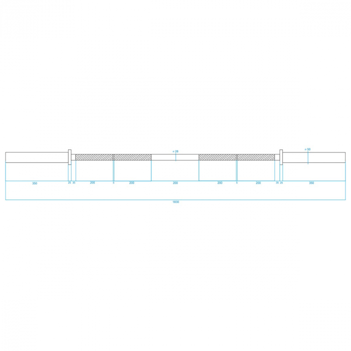 Bara haltera olimpica HMS GO320 183cm/50mm [9]