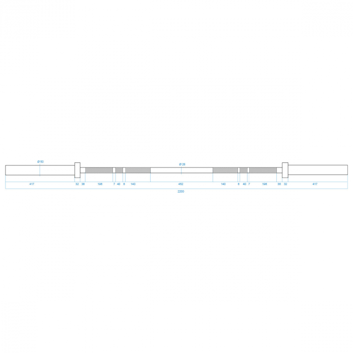 Bara halterea olimpica HMS GO450 220cm/50mm [9]