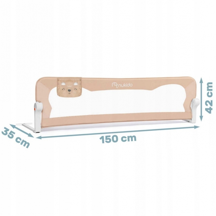 Bariera de protectie pentru pat 150 x 35 x 42 cm Nukido 722201 - Bej [5]