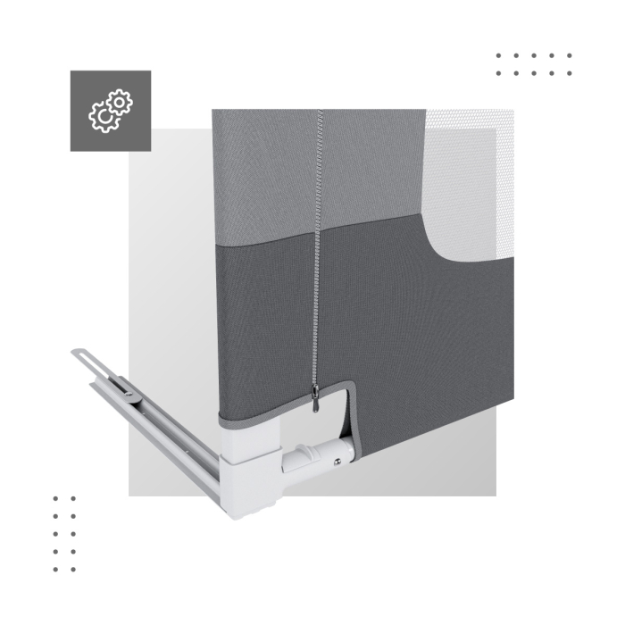Bariera protectie pat copii culisanta, cu inaltime reglabila Cover 160 cm, gri [12]