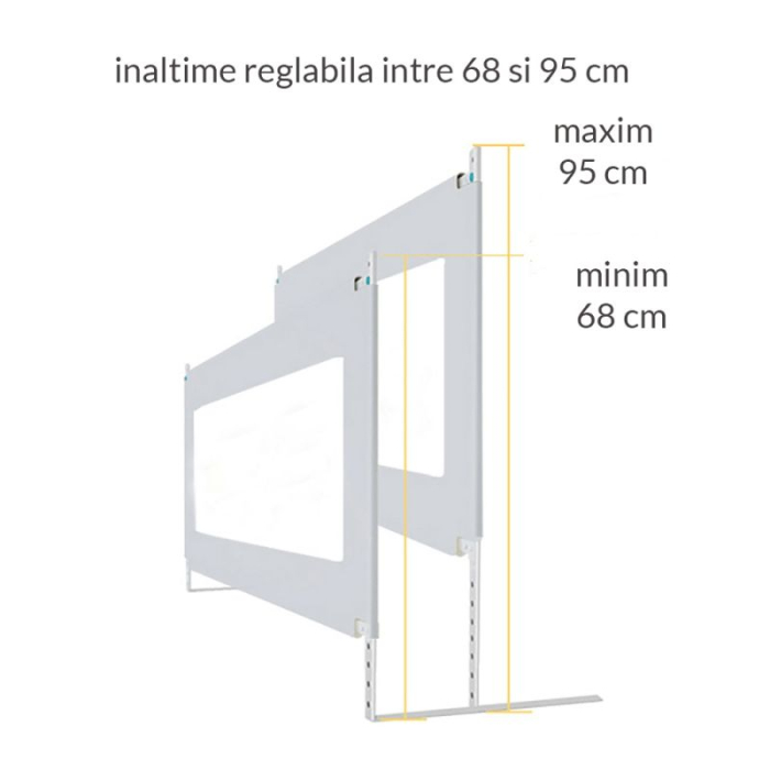 Bariera protectie pat culisanta XXL 140 cm Bears Grey, inaltime reglabila 68-98 cm [4]