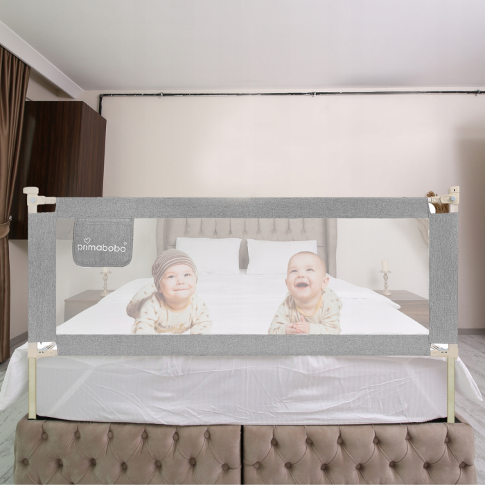 Bariera protectie pat culisanta XXL 200 cm Classic Primabobo, inaltime reglabila 68-98 cm [6]