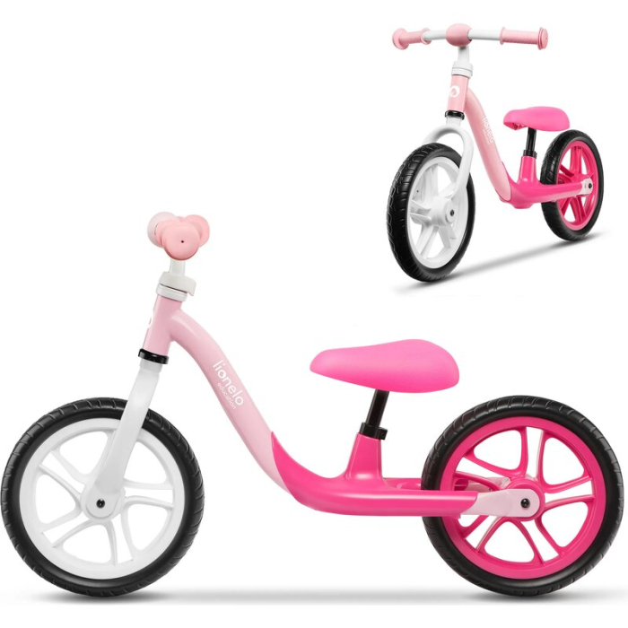 Bicicleta fara pedale, Lionelo, Alex, Usoara, cu ghidon si sa reglabile, Greutate 3.3 Kg, cu roti din spuma EVA, 12 inch, Bubblegum [3]