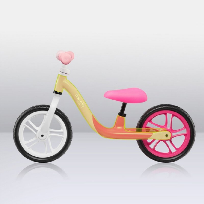 Bicicleta fara pedale, Lionelo, Alex, Usoara, cu ghidon si sa reglabile, Greutate 3.3 Kg, cu roti din spuma EVA, 12 inch, Bubblegum [17]