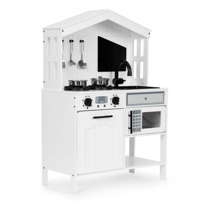 Bucatarie din lemn cu accesorii Ecotoys PLK563 - Alb [1]