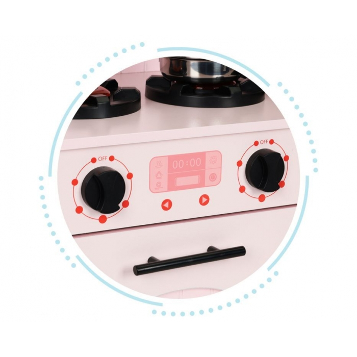 Bucatarie din lemn cu accesorii Ecotoys PLK563 - Roz [7]
