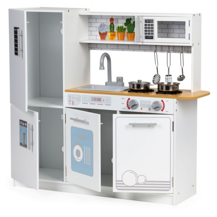 Bucatarie din lemn cu accesorii si LED-uri Ecotoys PLK553 [4]