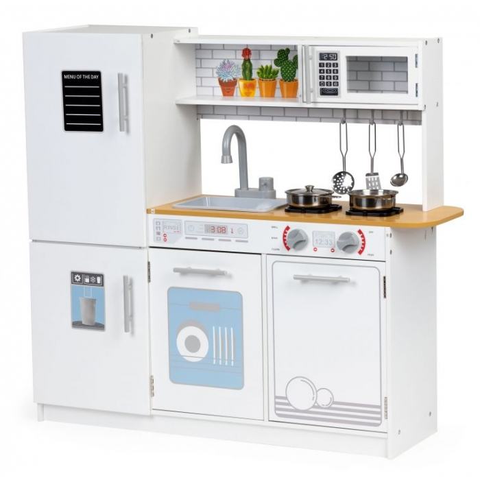 Bucatarie din lemn cu accesorii si LED-uri Ecotoys PLK553 [3]