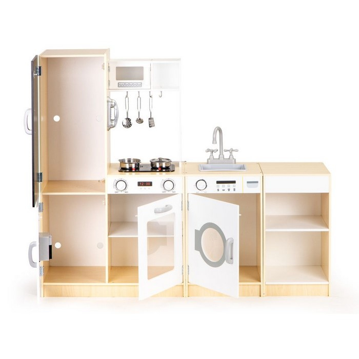 Bucatarie din lemn cu tabla si LED Ecotoys PLK547 [4]