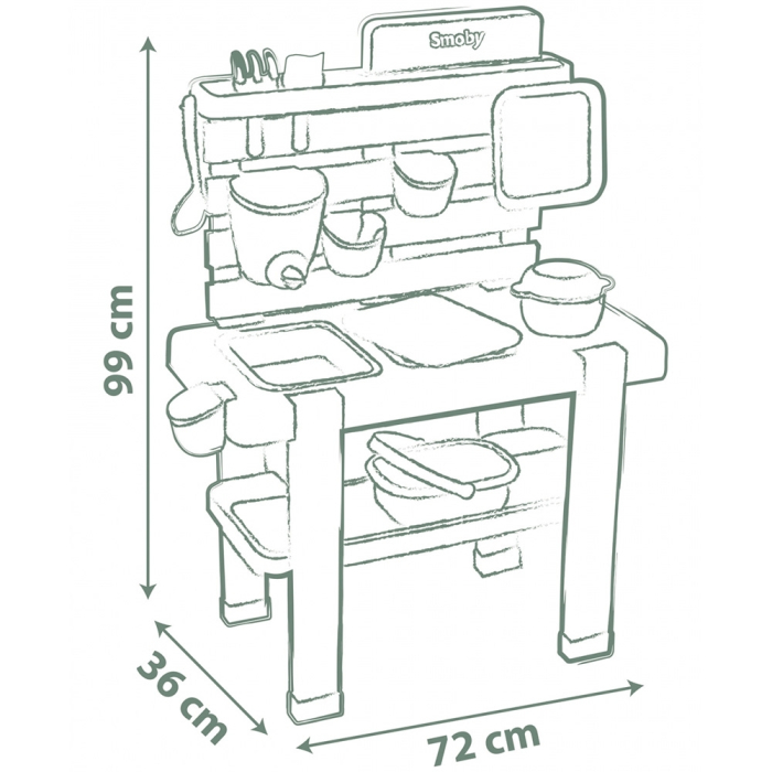 Bucatarie Smoby Mud Kitchen cu 15 accesorii [2]