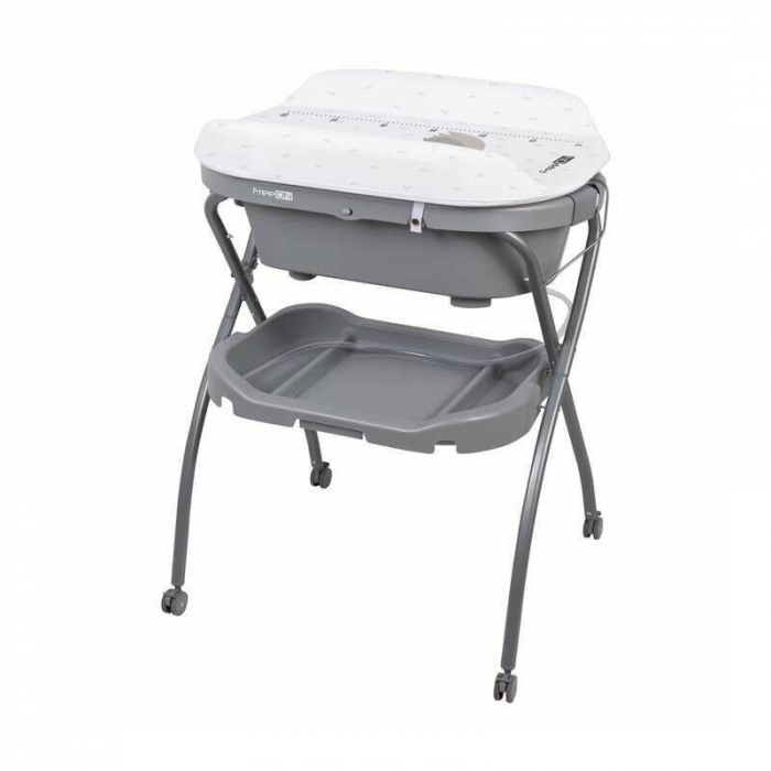 Cadita de baie FreeON Swan cu hamac pentru nou nascut si masa de infasat cu roti cu suport metalic [2]