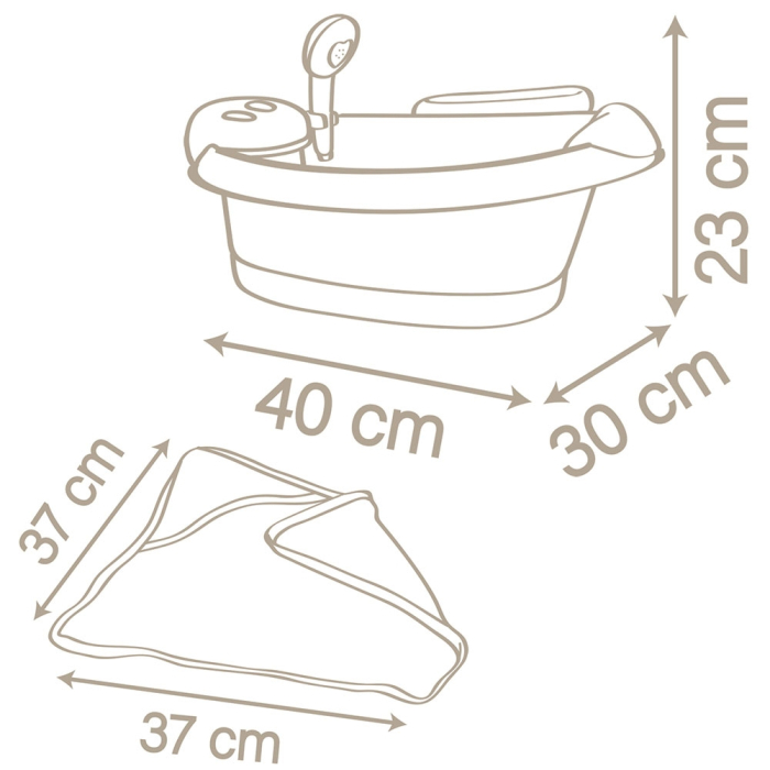 Cadita pentru papusa Smoby Baby Nurse Baleno Bath roz cu accesorii [4]