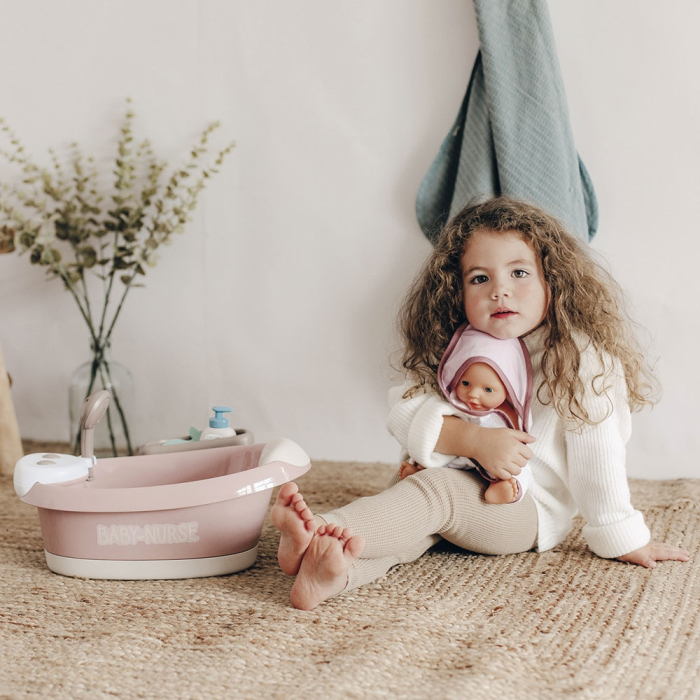 Cadita pentru papusa Smoby Baby Nurse Baleno Bath roz cu accesorii [5]