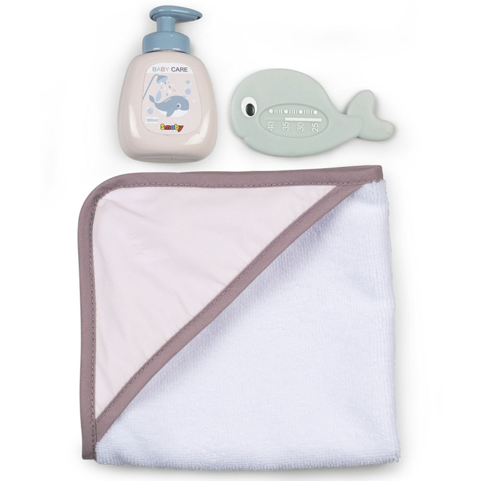 Cadita pentru papusa Smoby Baby Nurse Baleno Bath roz cu accesorii [2]