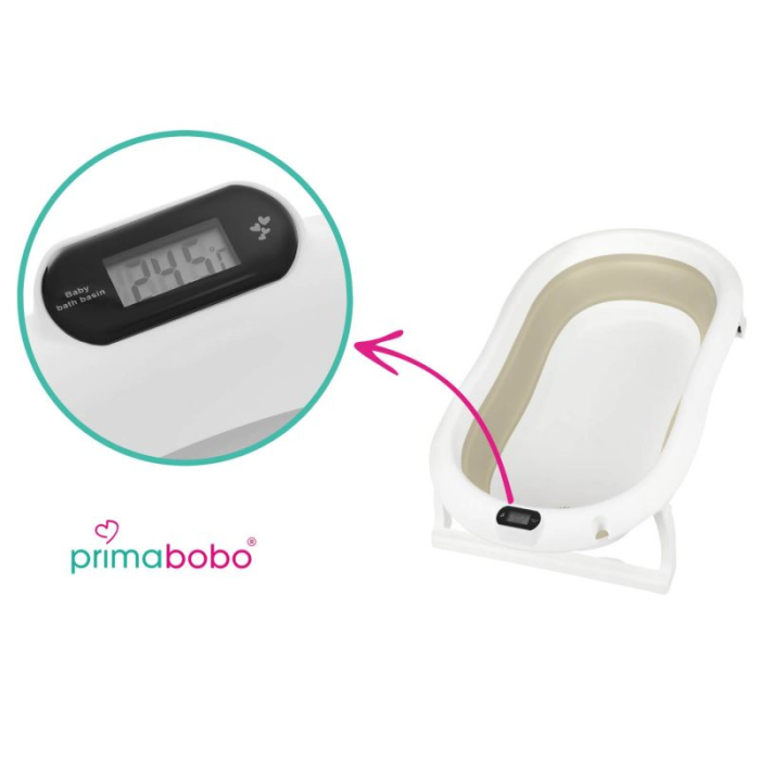 Cadita pliabila cu termometru si suport anatomic Genua Premium beige [3]