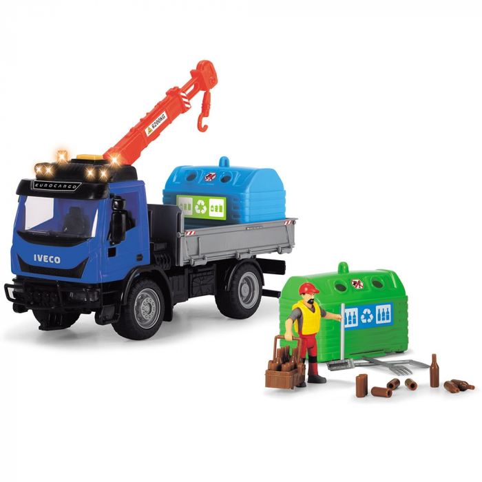 Camion Dickie Toys Playlife Iveco Recycling Container Set cu figurina si accesorii [3]