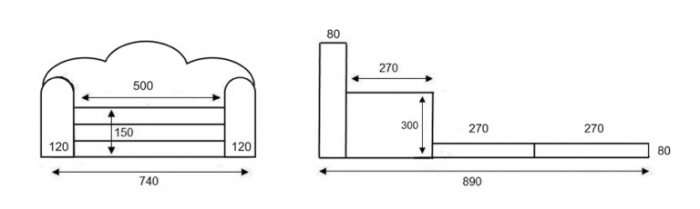 Canapea extensibila Klups catifea beige V110 [5]