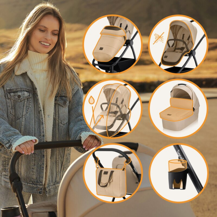 Carucior 2 in 1 Lionelo Meril cu landou si scaun cu dimensiune XL [28]