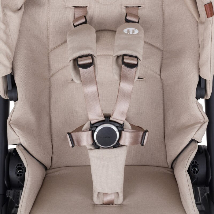 Carucior 2 in 1, Petite&Mars, Scout, Cu landou pliabil, Reversibil, Spatar si suport de picioare reglabile in 3 pozitii, Maner ajustabil, Cu accesorii, Pana la 22 kg, 0 luni+, Bej [14]