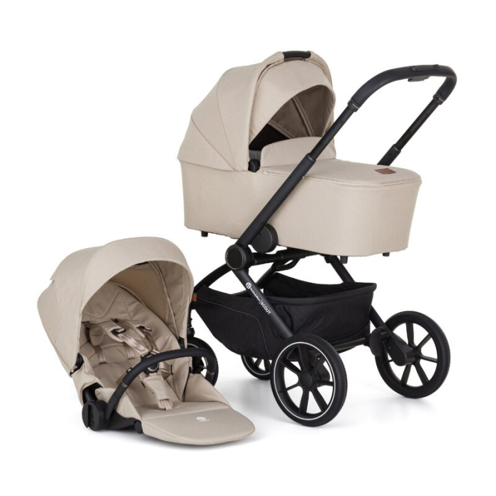 Carucior 2 in 1, Petite&Mars, Scout, Cu landou pliabil, Reversibil, Spatar si suport de picioare reglabile in 3 pozitii, Maner ajustabil, Cu accesorii, Pana la 22 kg, 0 luni+, Bej [5]