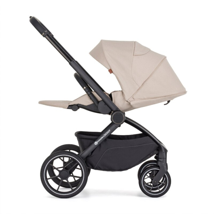 Carucior 2 in 1, Petite&Mars, Scout, Cu landou pliabil, Reversibil, Spatar si suport de picioare reglabile in 3 pozitii, Maner ajustabil, Cu accesorii, Pana la 22 kg, 0 luni+, Bej [19]