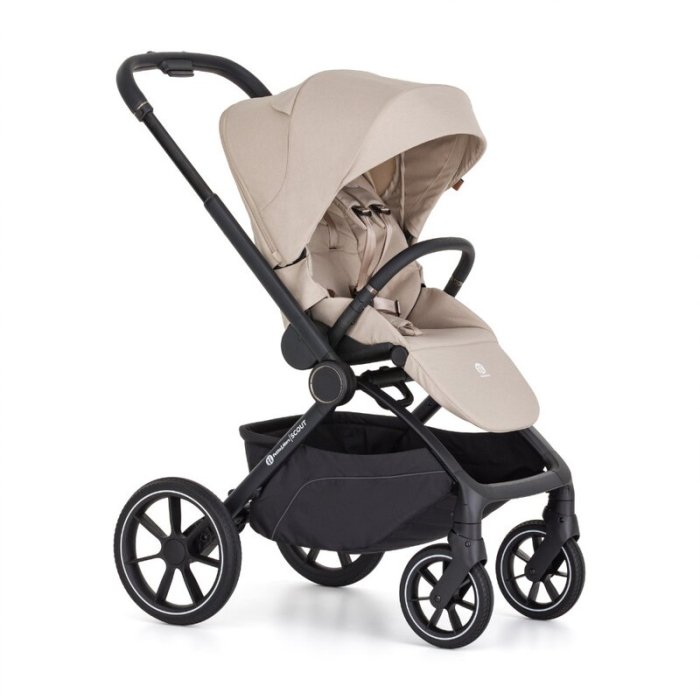 Carucior 2 in 1, Petite&Mars, Scout, Cu landou pliabil, Reversibil, Spatar si suport de picioare reglabile in 3 pozitii, Maner ajustabil, Cu accesorii, Pana la 22 kg, 0 luni+, Crem Cappuccino [18]