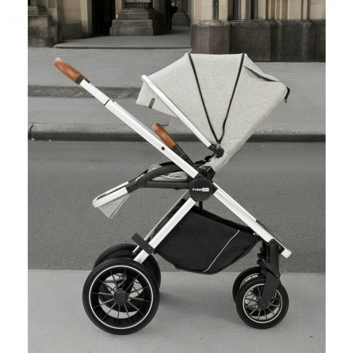 Carucior 3 in 1 FreeON Joy reversibil cu cadru din aluminiu Gri [15]