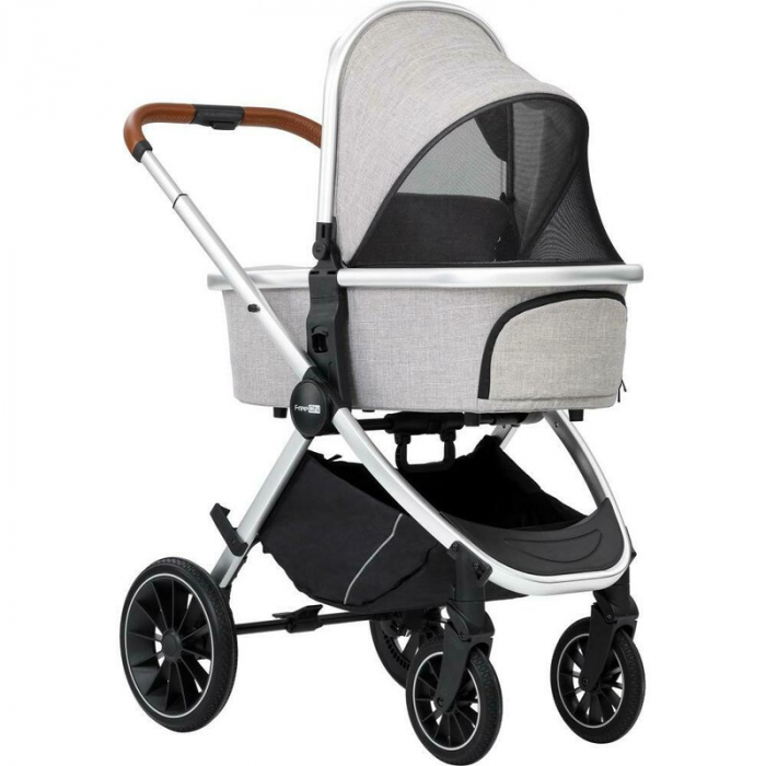 Carucior 3 in 1 FreeON Joy reversibil cu cadru din aluminiu Gri [13]